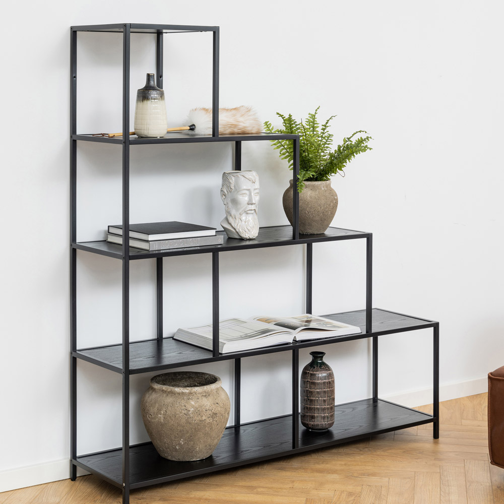 Furniture To Go Seaford Black 4 Shelf Bookcase Image 5