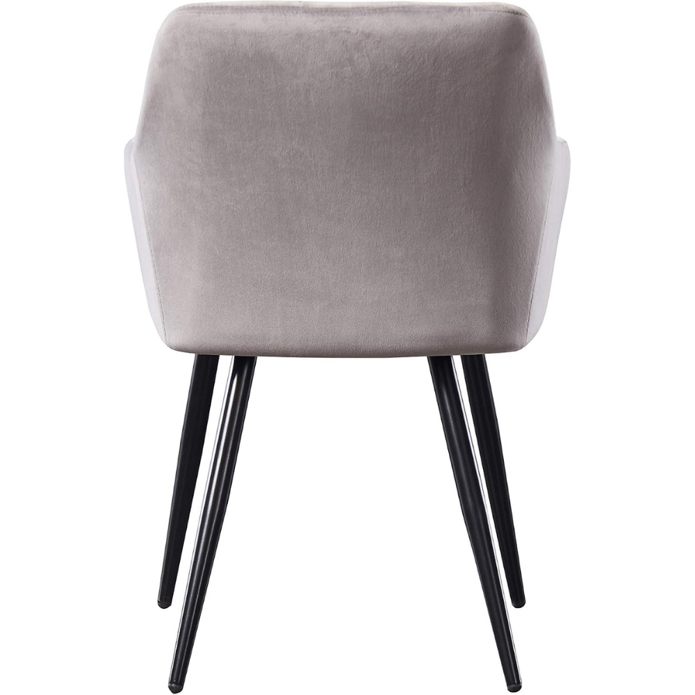 Life Interiors Camden Light Grey Velvet Upholstered Dining Chair Image 4