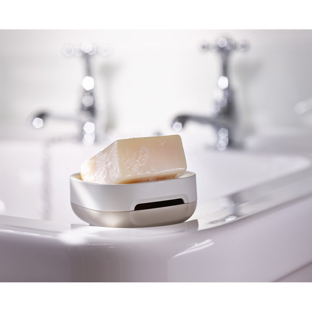 Joseph Joseph Slim Matt Ecru Compact Soap Dish Image 2