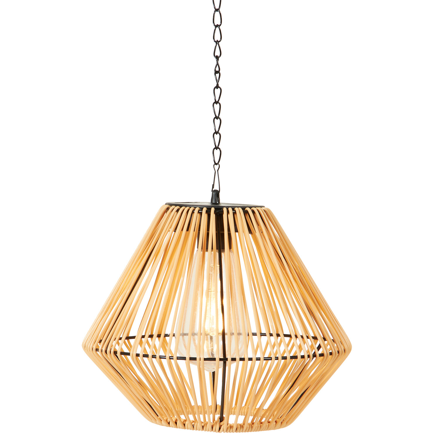 Solar Wicker Hanging Light - Brown Image 2