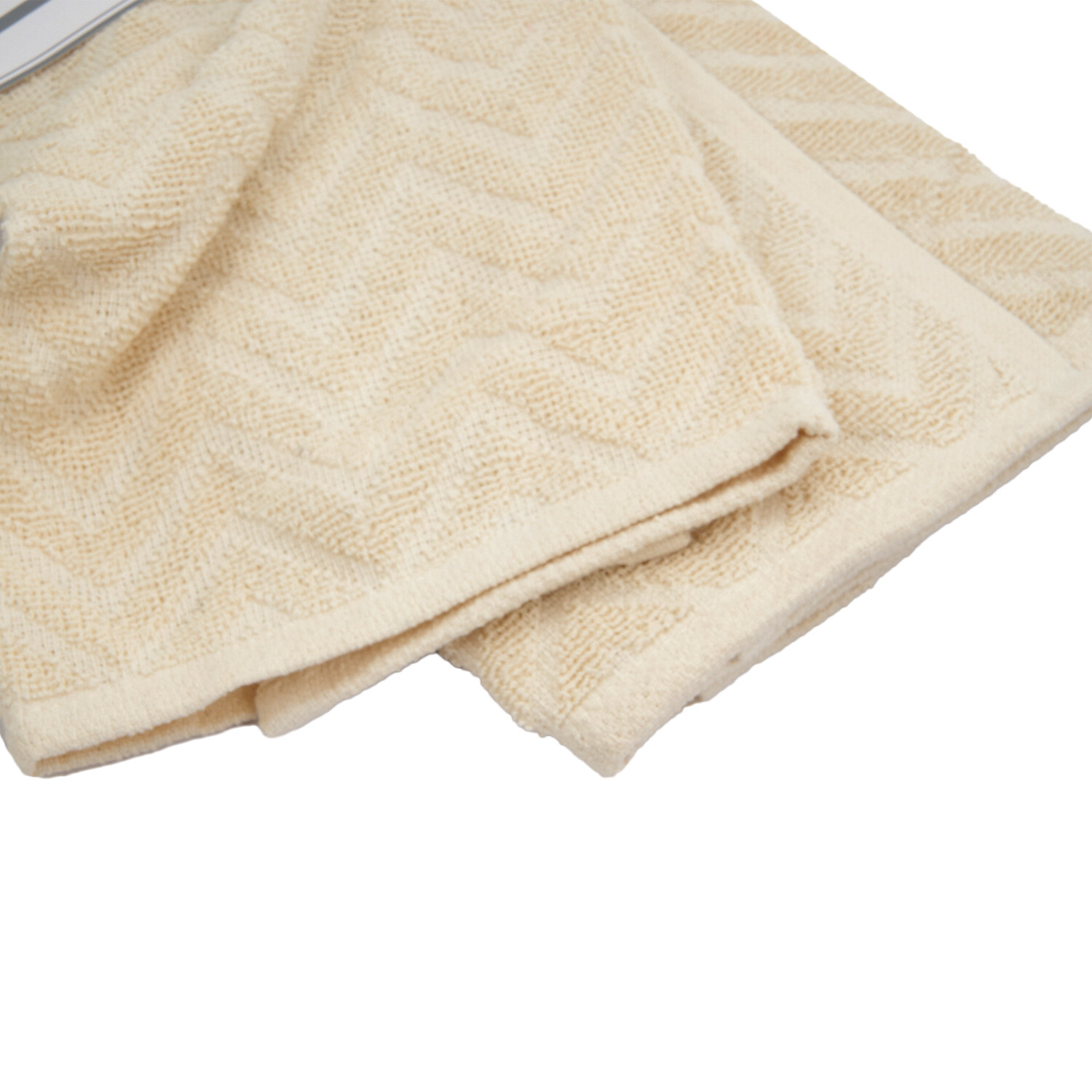 Divante Pack of 2 Jacquard Terry Kitchen Towels - Cream Image 2