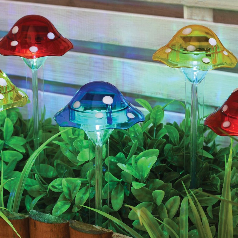 Pack of 10 Solar Mushroom Stake Light Image 3