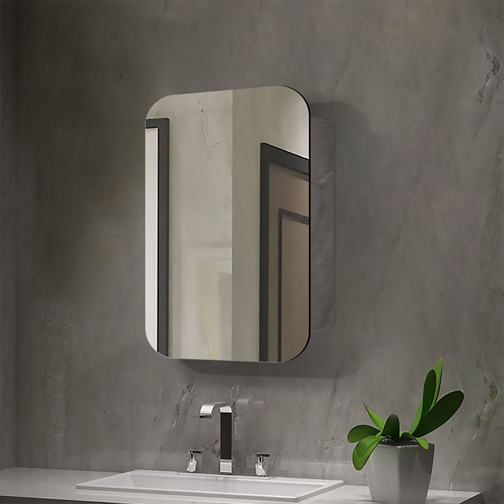 Atlanta Bathroom Mirror Cabinet - Silver Image 2