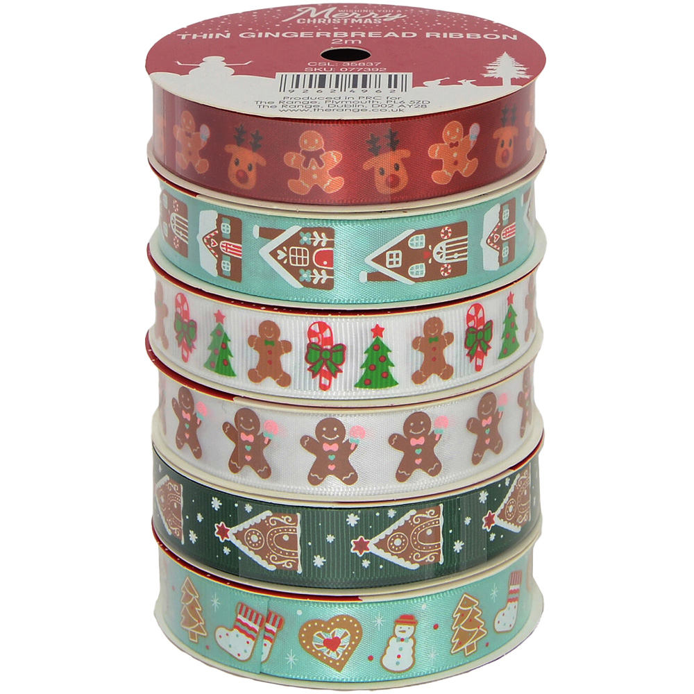 Christmas Thin Gingerbread Ribbon Image 1