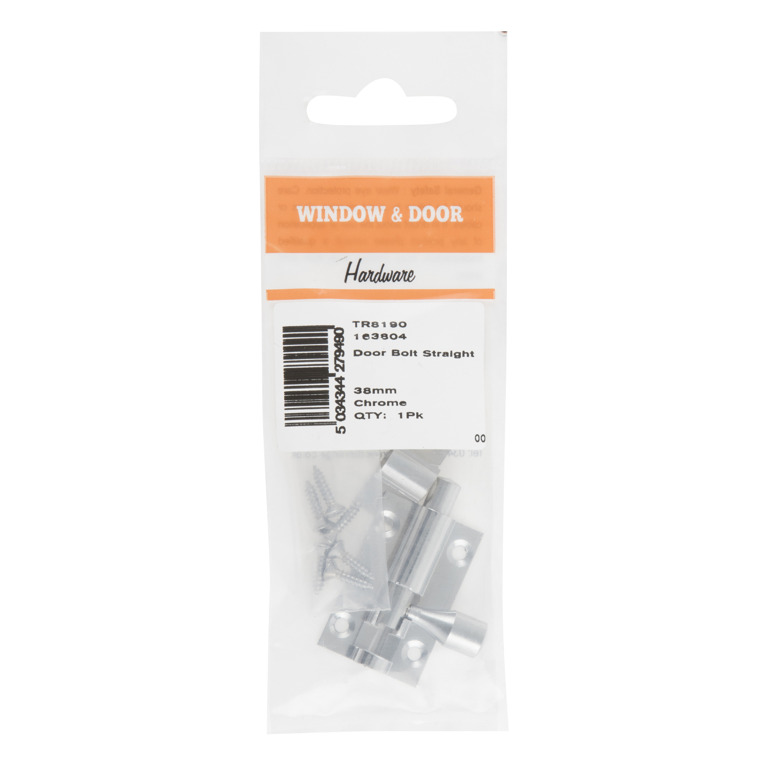 Hiatt 5cm Chrome Straight Door Bolt Image 2