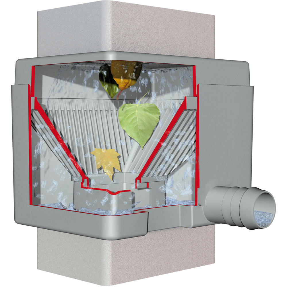 Garantia Quattro Grey Square Downpipe Filter Image 2