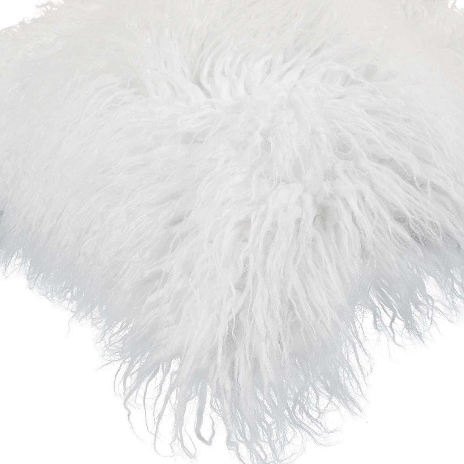 Divante Mongolian Faux Fur Cushion - White Image 3