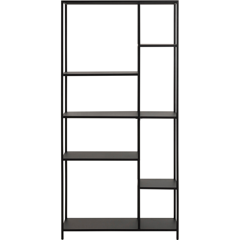 Furniture To Go Newcastle Matt Black 6 Shelf Asymmetrical Bookcase Image 2