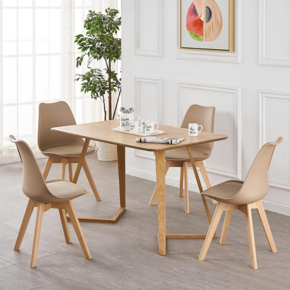 Life Interiors Lorenzo Vanilla Faux Leather Plastic Dining Chair Image 8