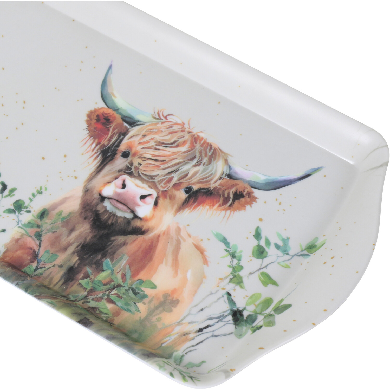 Highland Cow Tray - White / Long Drinks Tray Image 3