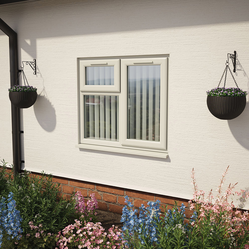 Crystal Agate and White RH Side Hung and Top Opener Clear Triple Glazed Window 1190 x 1115mm Image 2
