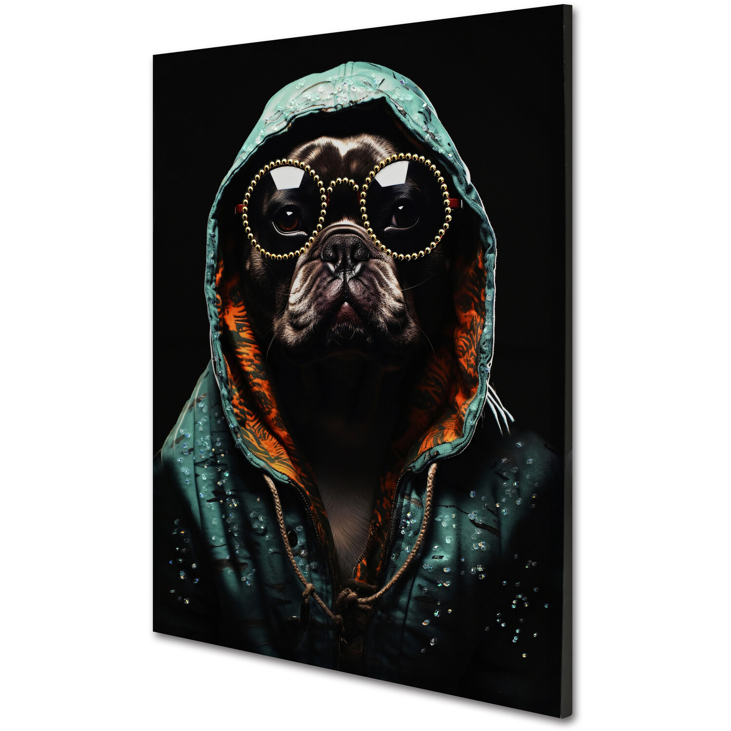 Glossy Jewelled Street Style Dog Canvas - Multicolour Image 5