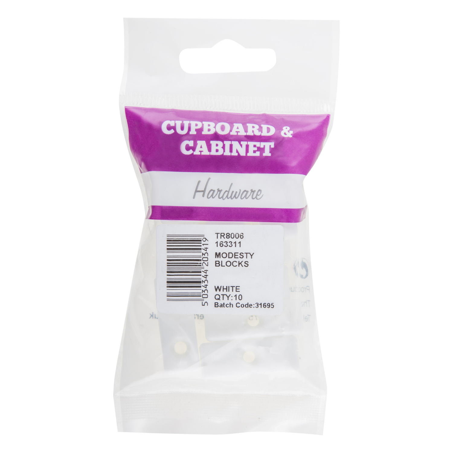 Hiatt White Modesty Block Fixings 10 Pack Image 2