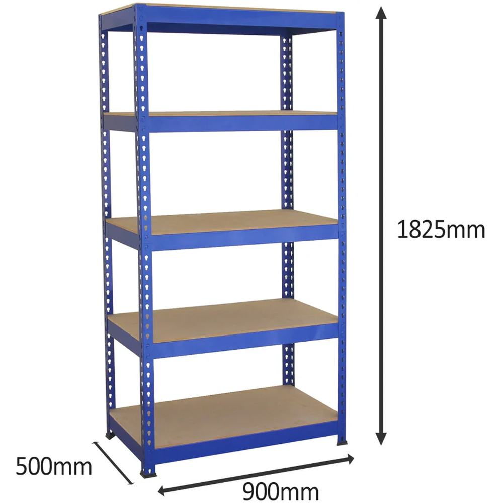 Monster Shop Q-Rax Blue Warehouse Shelving Rack 120cm Set of 3 Image 8