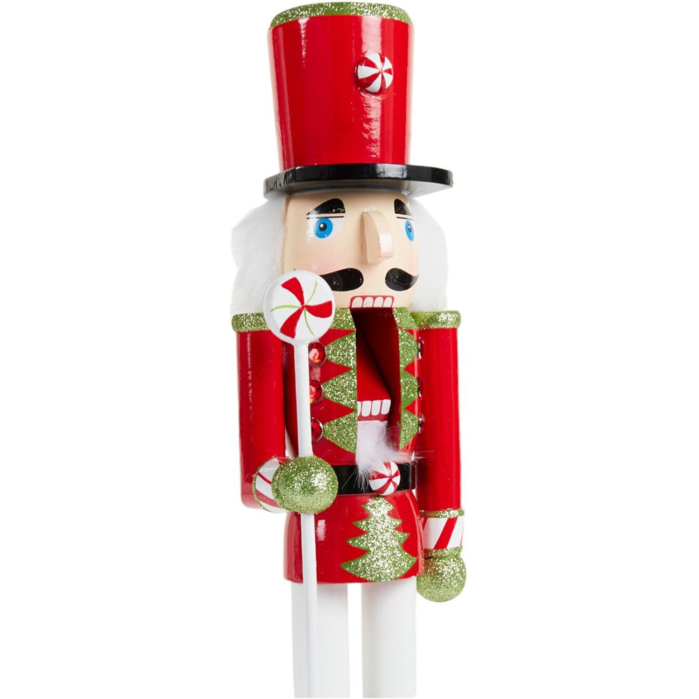 Wooden Nutcracker Standing DecorationRed and Green Image 3