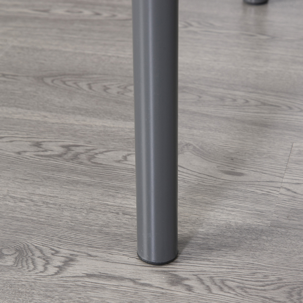 HOMCOM 120cm Minimalistic Dining Table Steel Frame Foot Pads Simple Style Grey Image 8