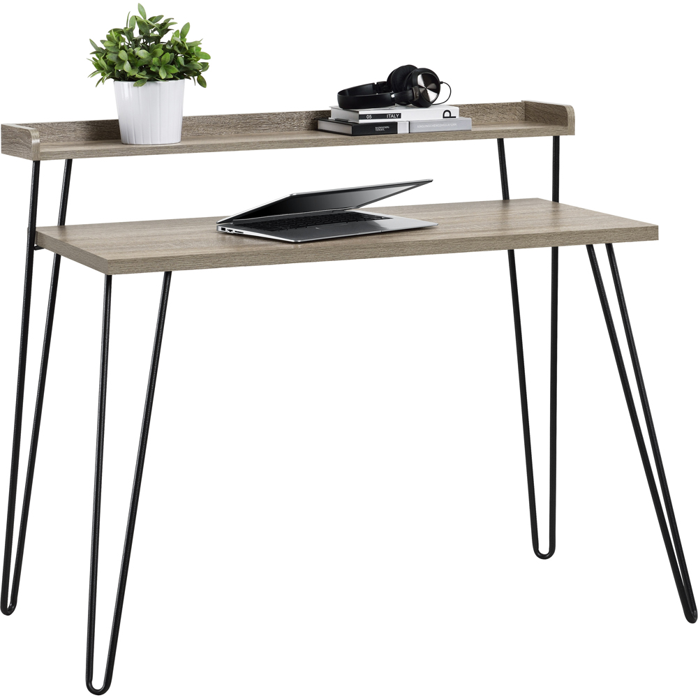 Distressed Computer Risers Dorel Home Off Haven Distressed Grey Retro Laptop Desk with Riser | Wilko