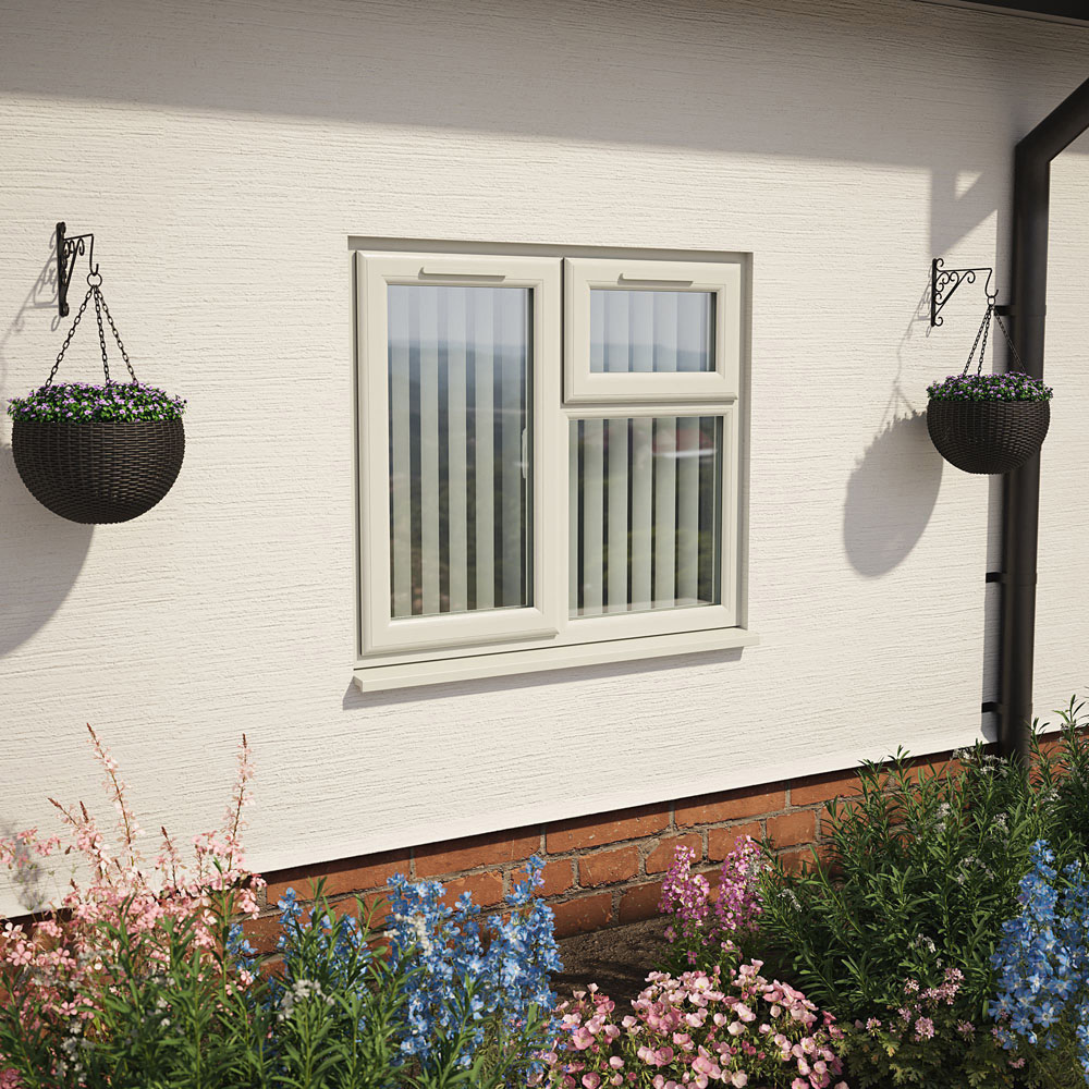 Crystal Agate and White LH Side Hung and Top Opener Clear Triple Glazed Window 1190 x 1115mm Image 2