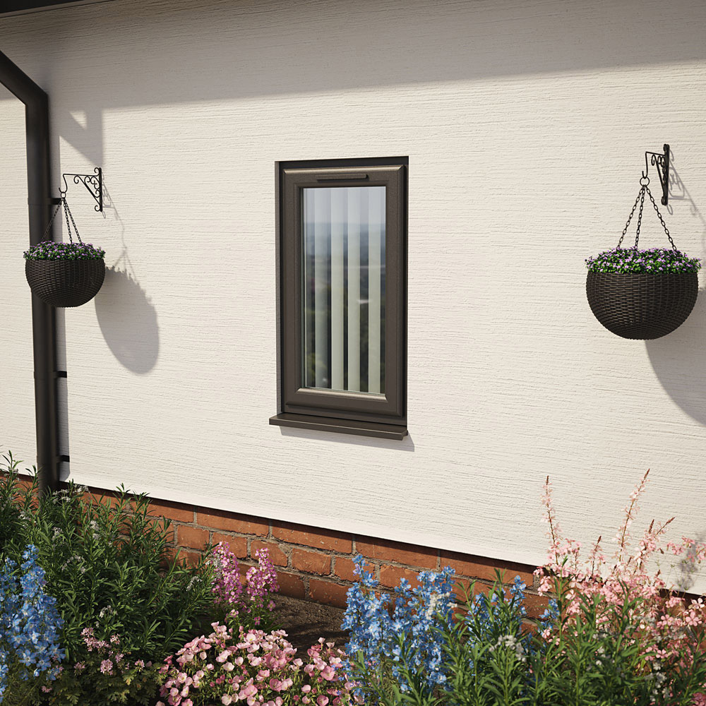 Crystal Black and White RH Side Hung Obscure Triple Glazed Window 610 x 820mm Image 2