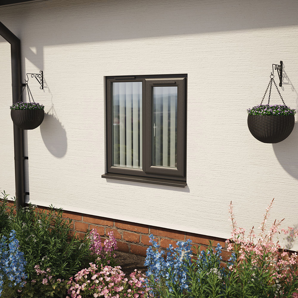 Crystal Black and White RH Side Hung Next to a Fixed Obscure Triple Glazed Window 905 x 965mm Image 2