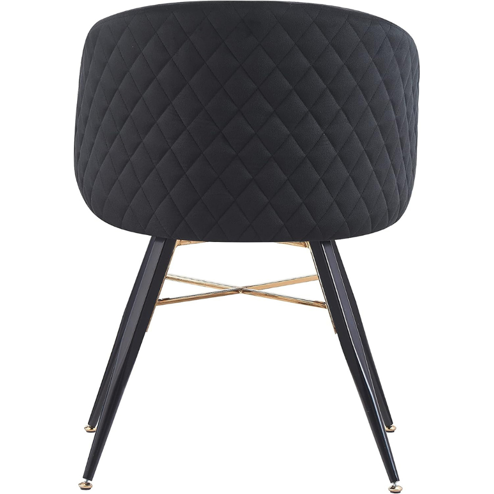 Life Interiors Vittorio Midnight Black Velvet Upholstered Dining Chair Set of 2 Image 3