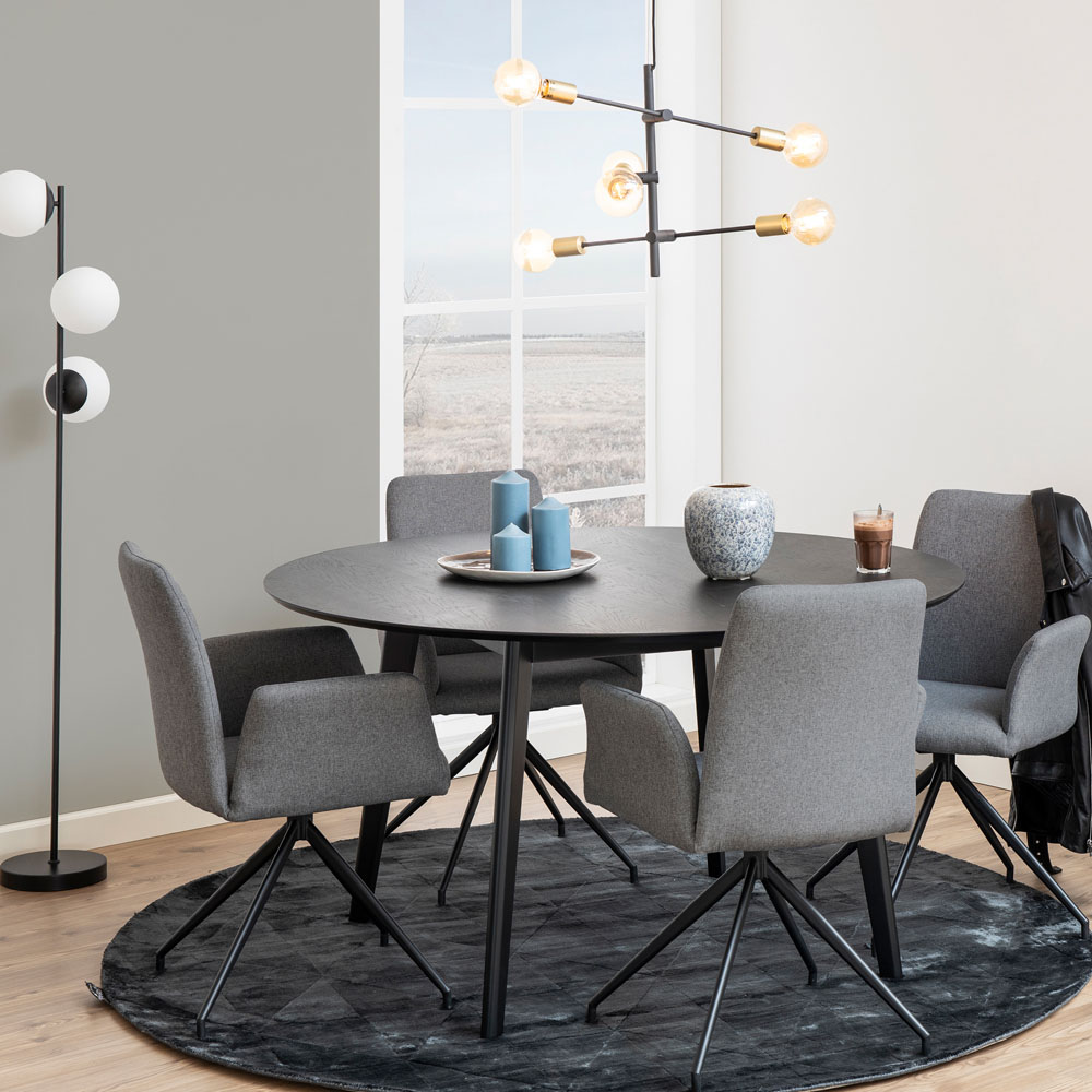 Furniture To Go Roxby Black 4 Seater Round Dining Table Image 5
