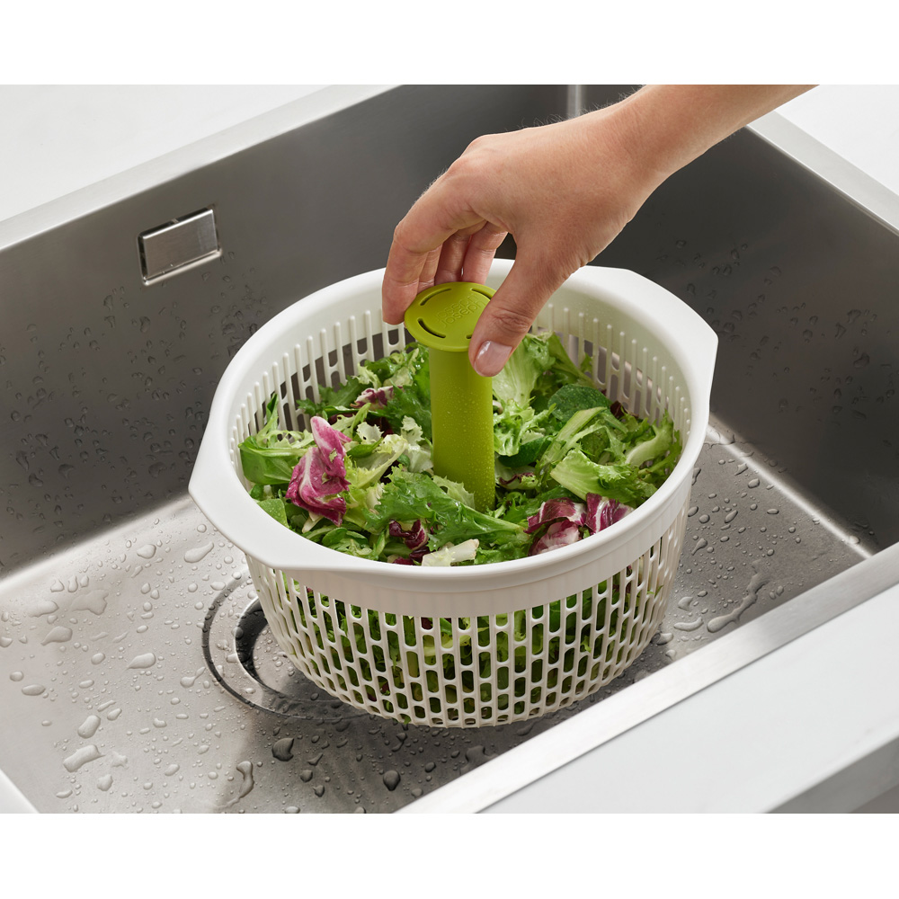 Joseph Joseph Spindola Green In-Sink Salad-Spinning Colander Image 5