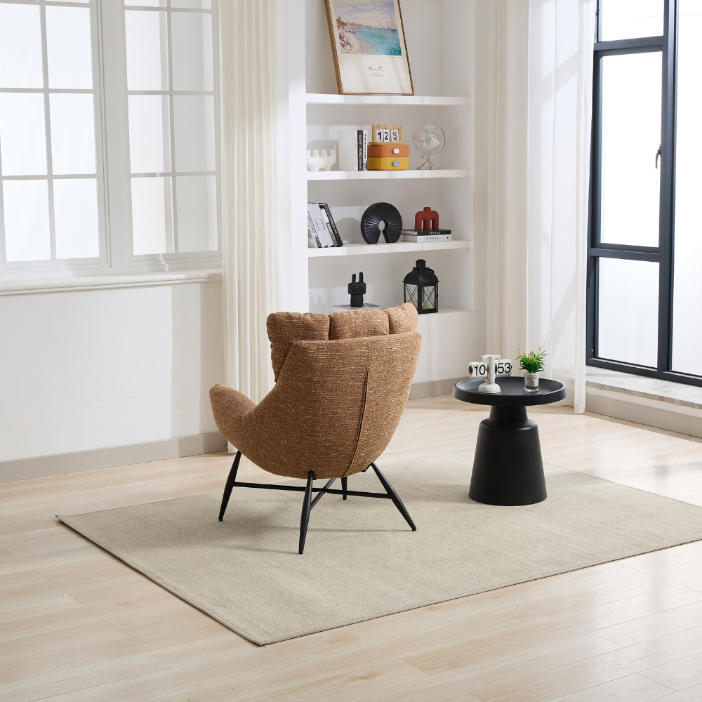 Milltown Rust Textured Fabric High Back Accent Chair Image 4