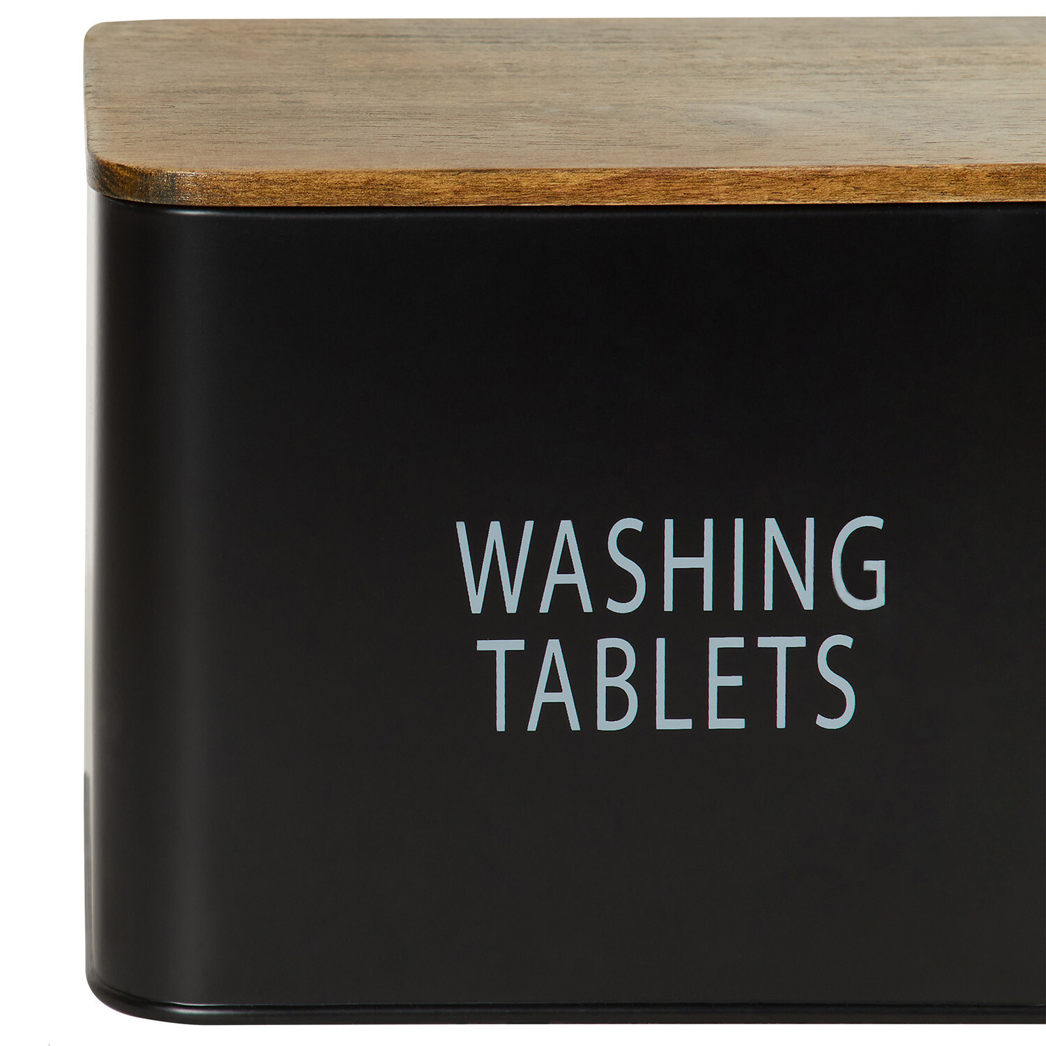 Malmo Washing Tablet Box with Dark Wood Lid - Black Image 3