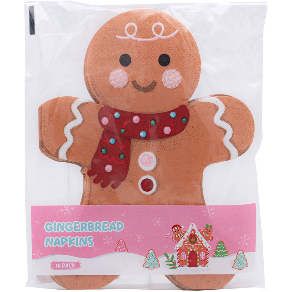 Pack of 16 Gingerbread Napkins Image 2