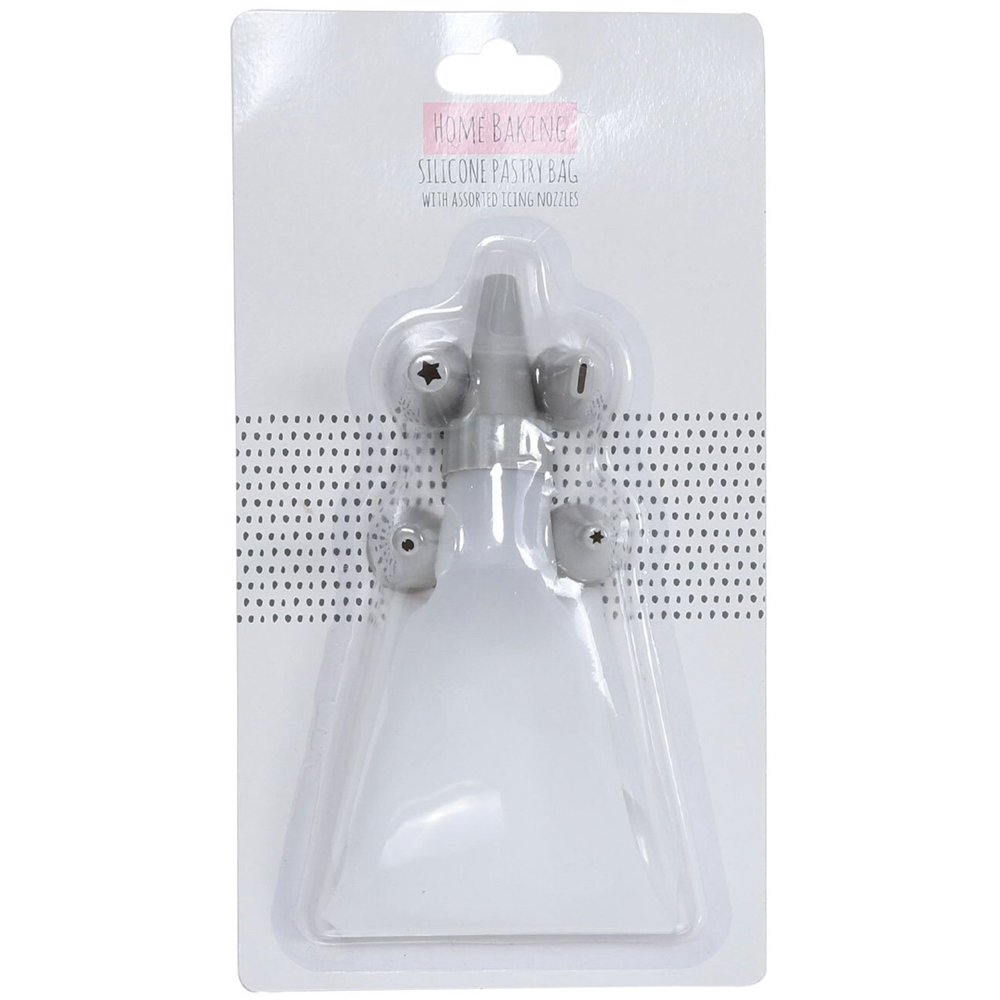 Single Silicone Pastry and Icing Piping Bag with Nozzles in Assorted styles Image 3
