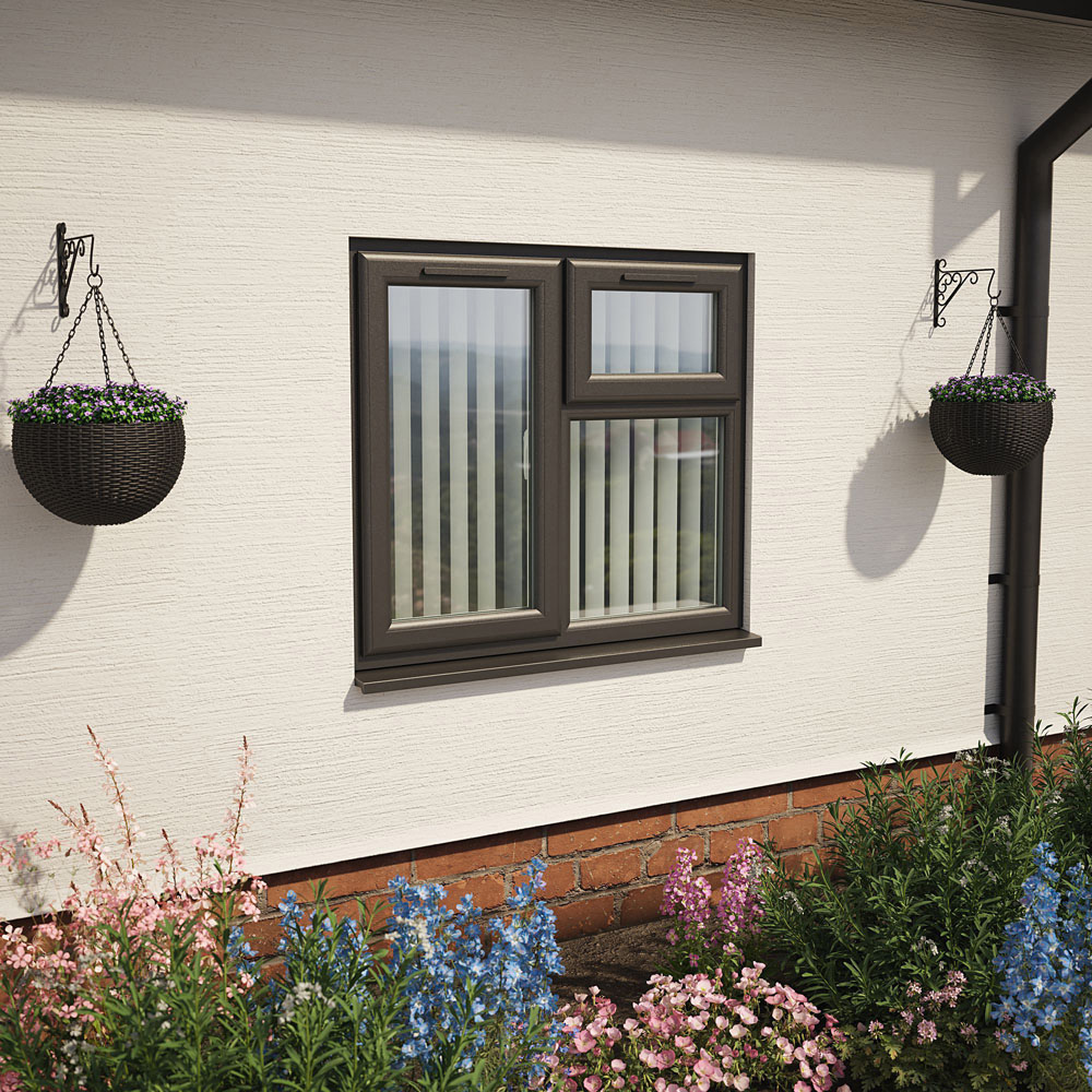 Crystal Black and White LH Side Hung and Top Opener Clear Triple Glazed Window 1190 x 1040mm Image 2