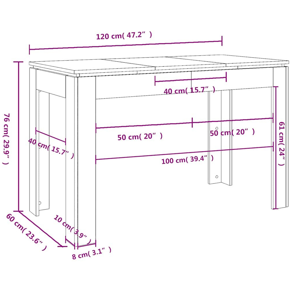 Walplus 4 Seater Dining Table Concrete Grey Image 7