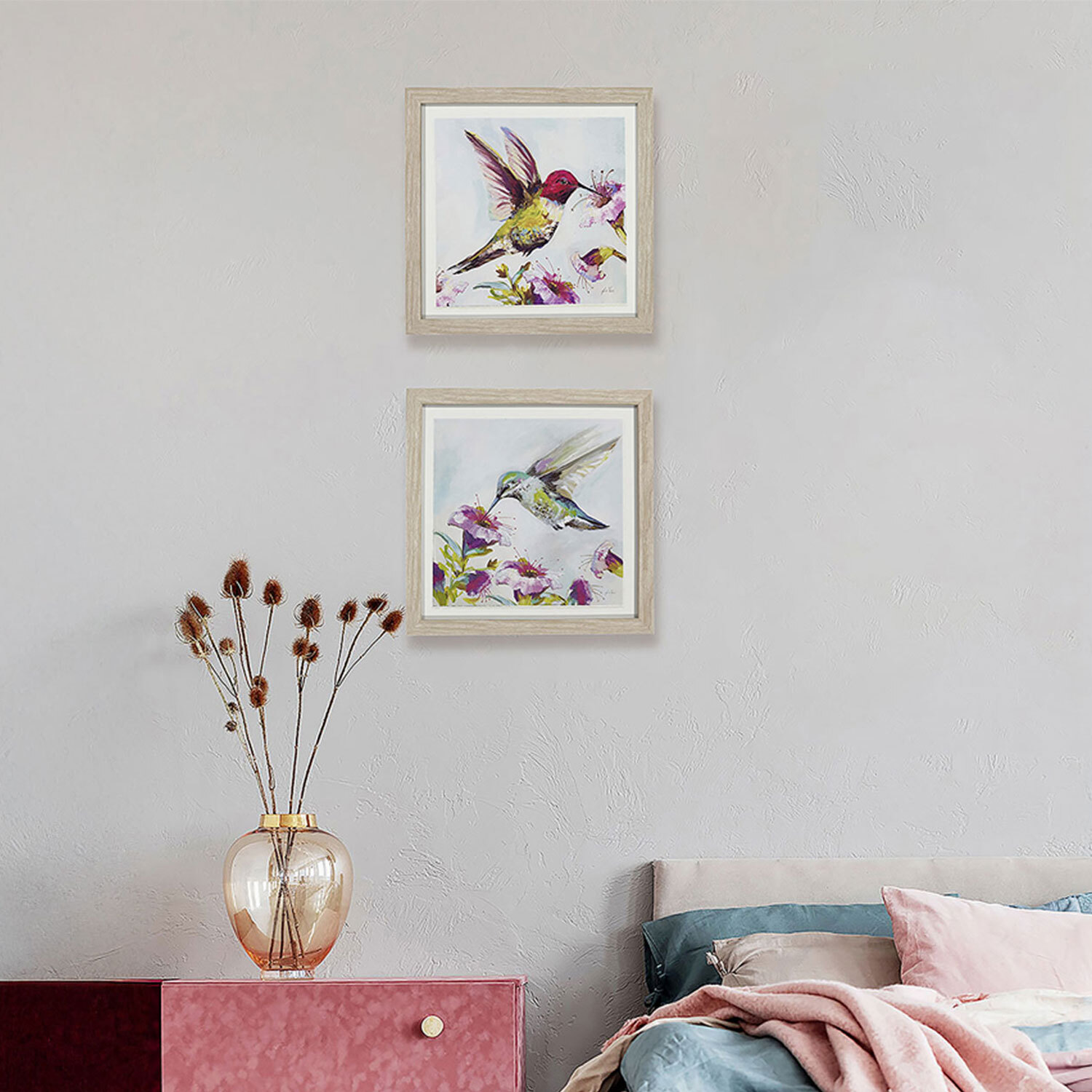 Floral Hummingbird Framed Art - Multicolour Image 4