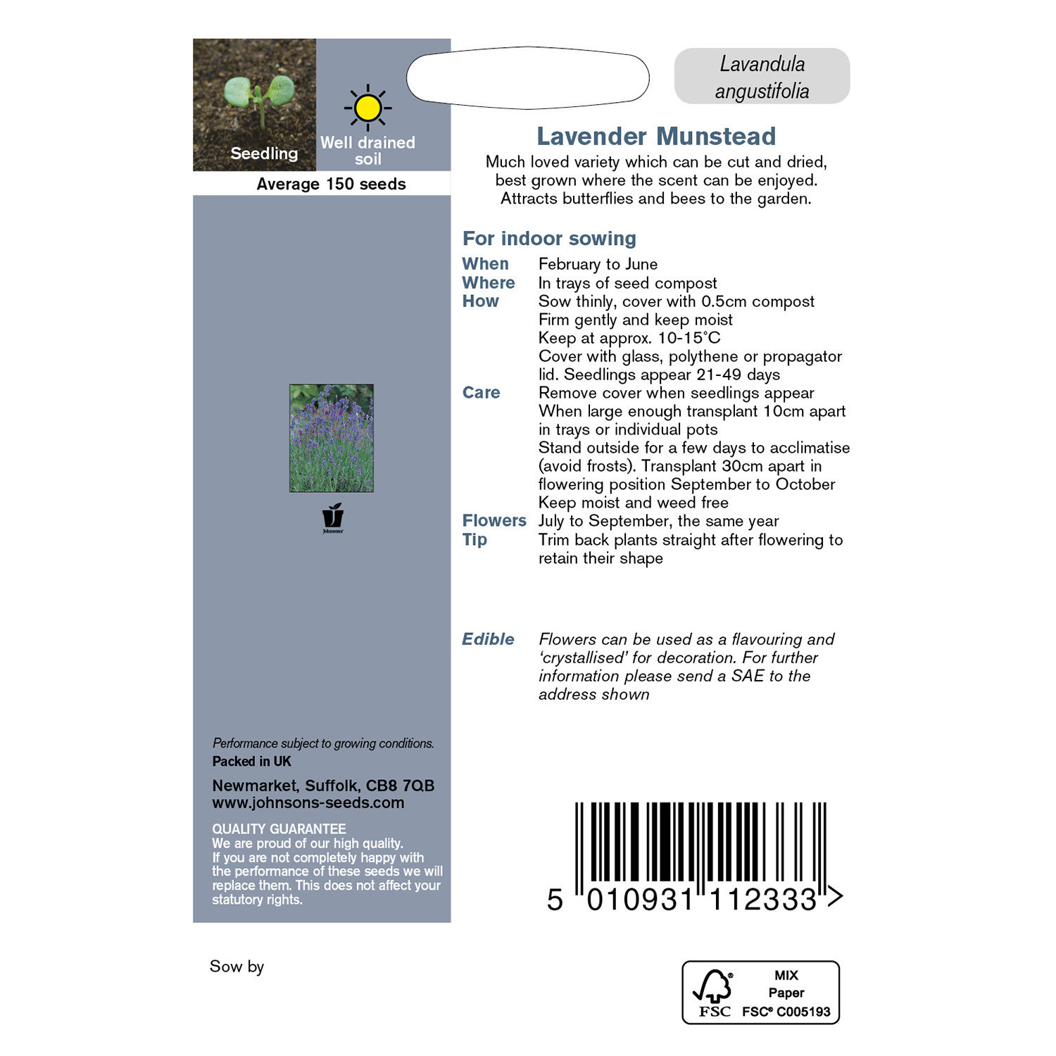 Johnsons Lavender Munstead Flower Seeds Image 3