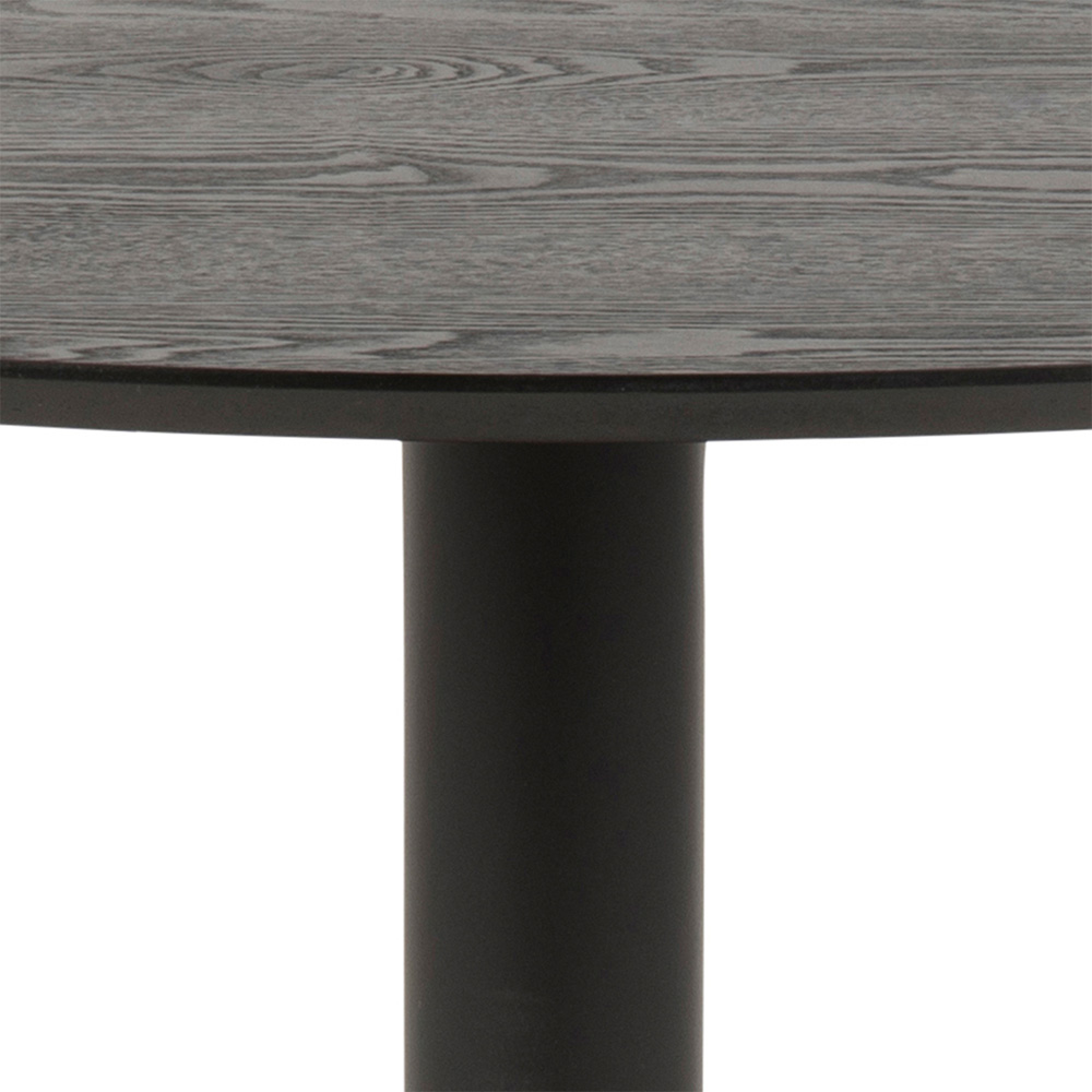 Furniture To Go Ibiza 4 Seater Round Dining Table with Black Ash Top and Matt Black Base Image 7
