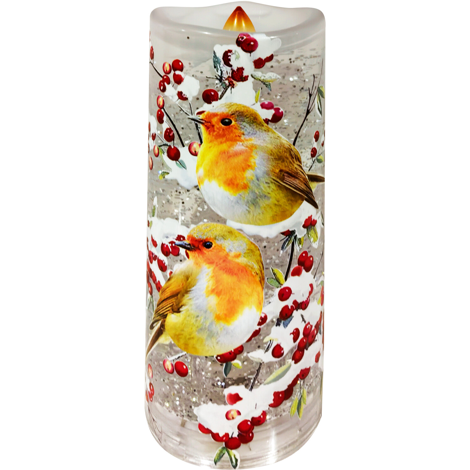 Robin Glitter Spinning LED Candle Multicolour Image 4