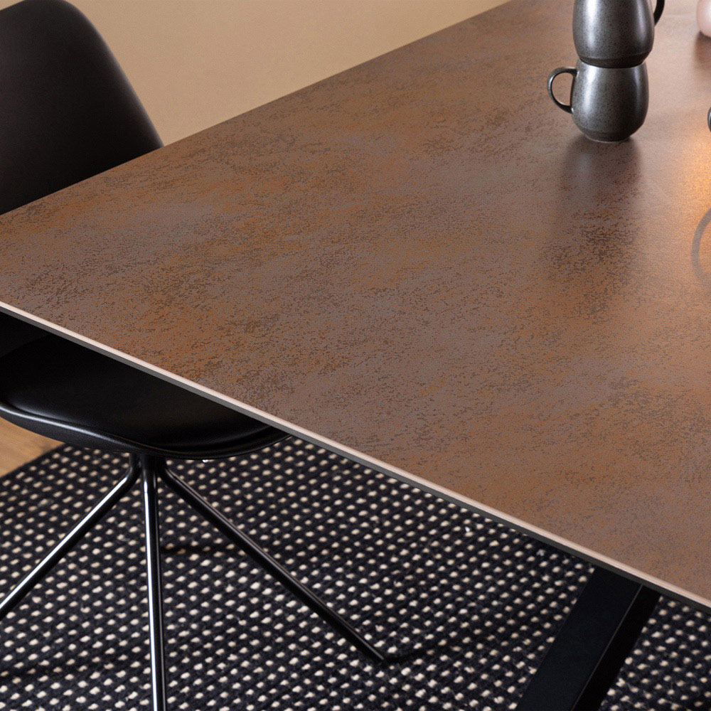 Florence Heaven Ceramic 8 Seater Dining Table Rusty Brown Image 4