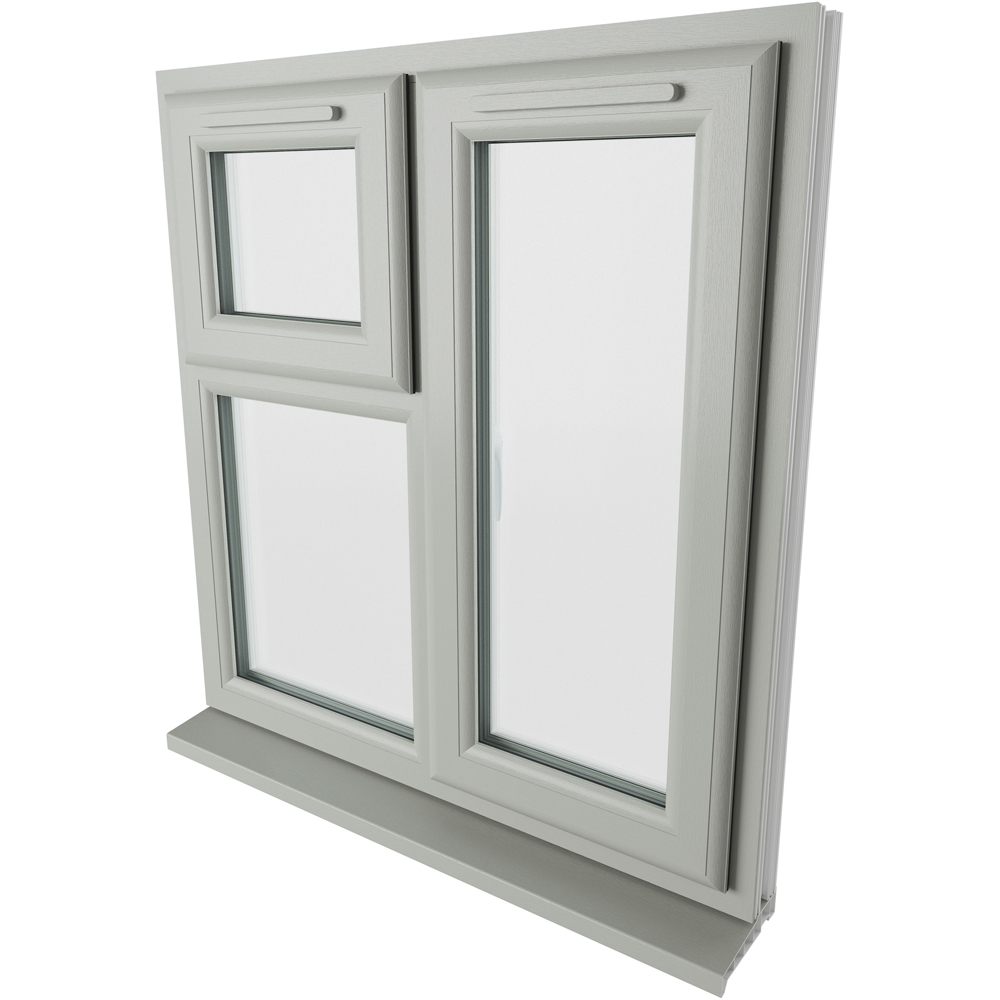 Crystal Agate and White RH Side Hung and Top Opener Clear Triple Glazed Window 905 x 965mm Image 4