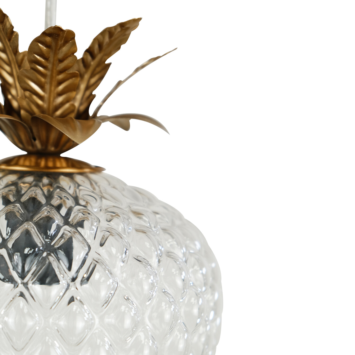 Pineapple Electrical Fitting - Clear and Gold Image 4