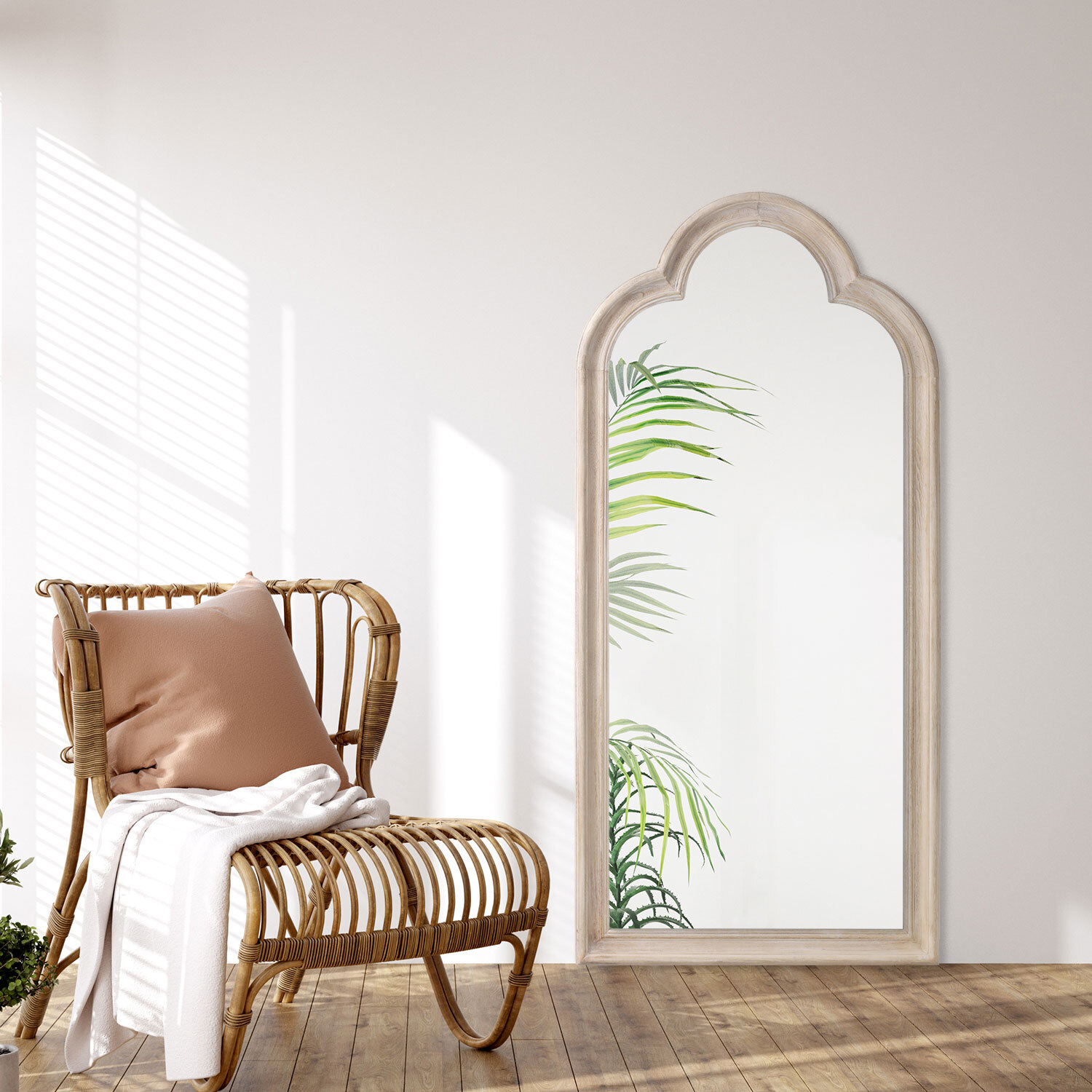 Maeve Washed Wooden Mirror - Wood Image 3