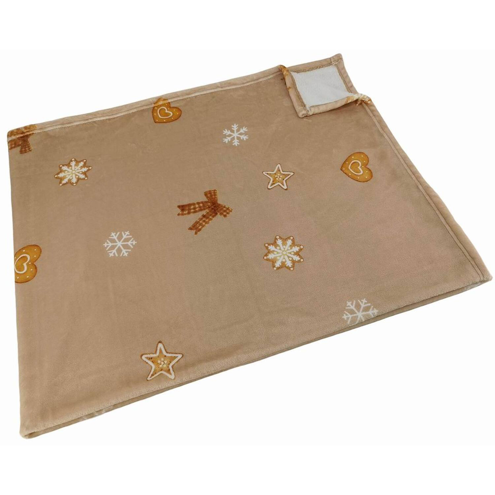 Gingerbread Cookies Fleece Throw  - Brown Image 2
