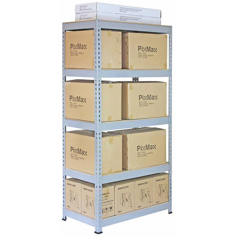 Monster Shop Q-Rax 5 Tier Grey Metal Racking Units 10 Pack Image 3