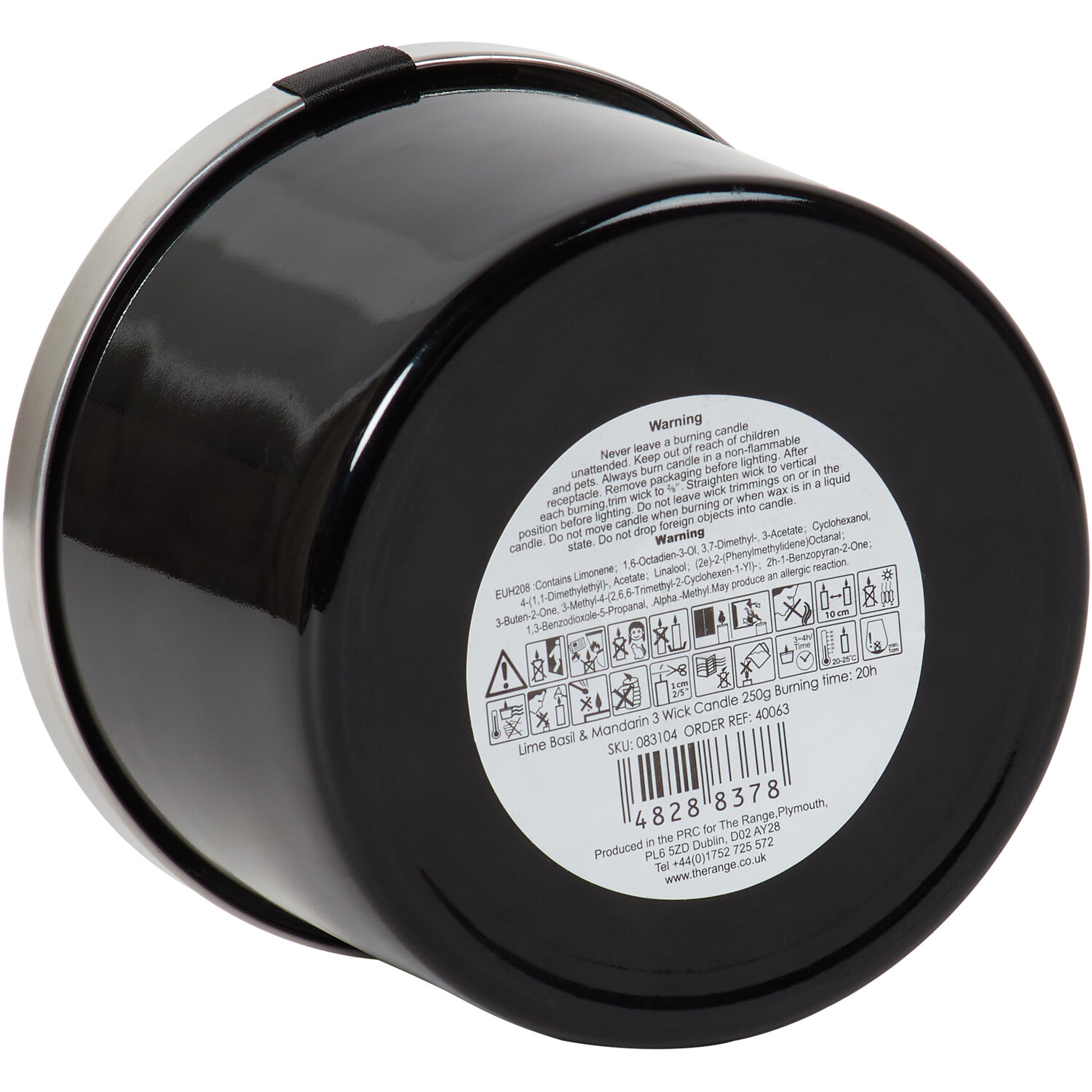 Lime Basil & Mandarin Scented Candle - Black Image 4