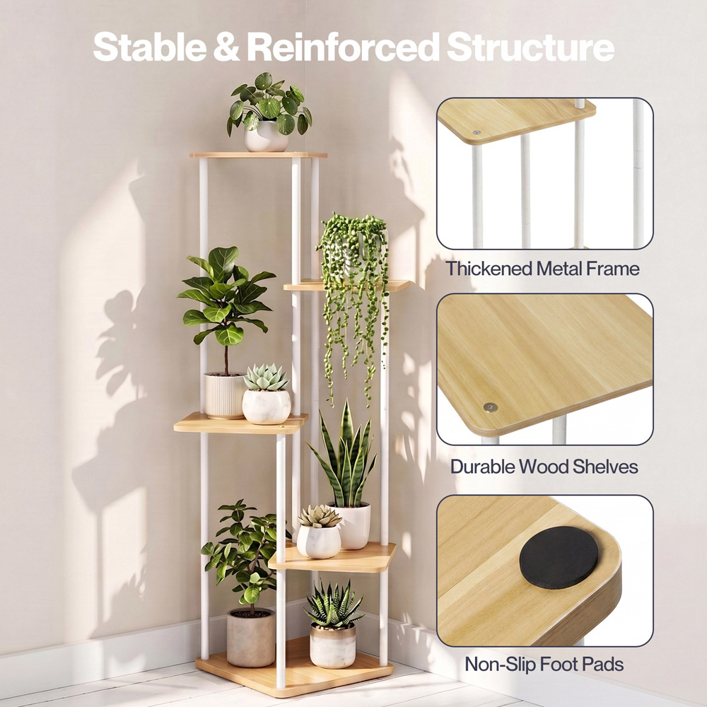 Levede 5-Tier Metal Freestanding Plant Stand Image 8