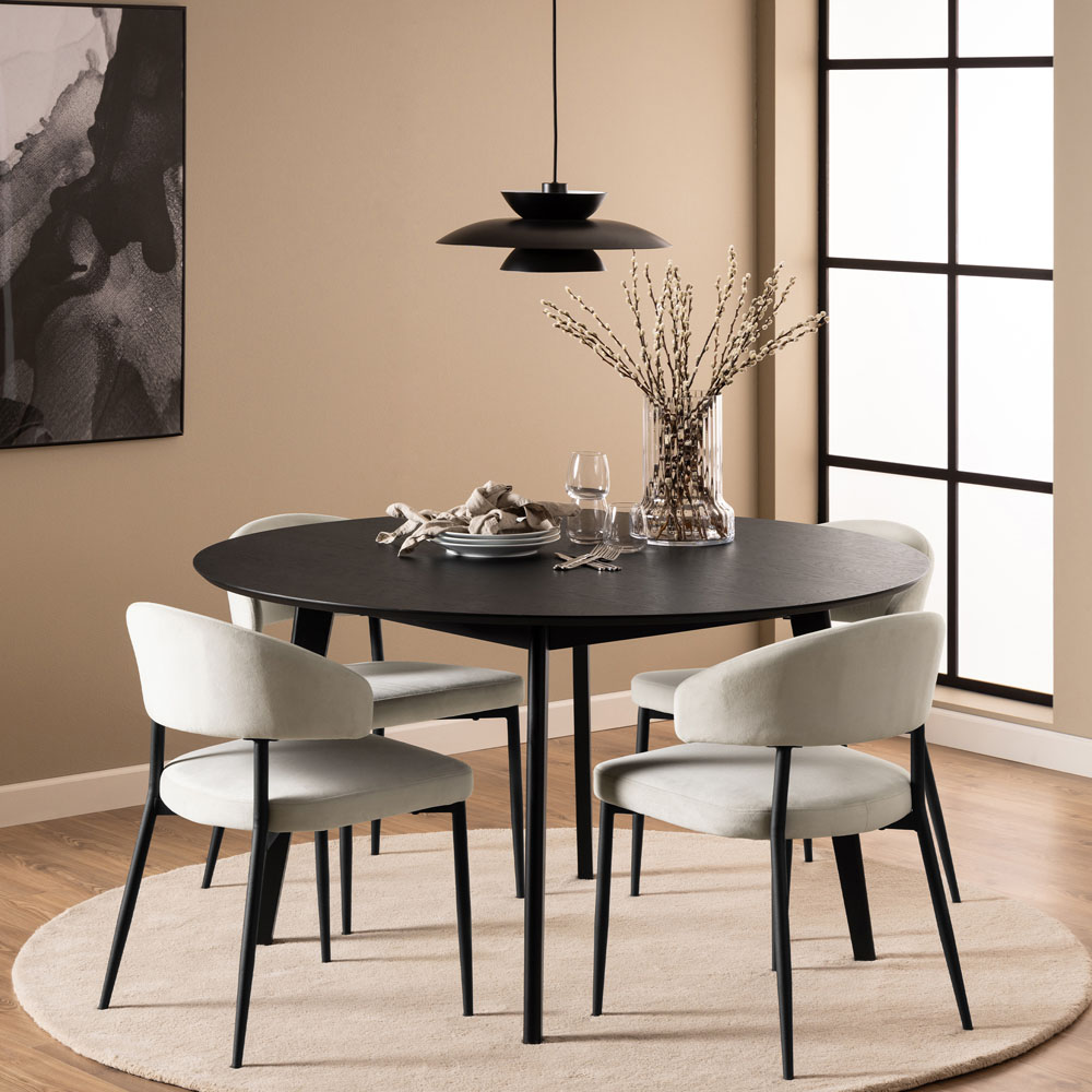 Furniture To Go Roxby Black 4 Seater Round Dining Table Image 3