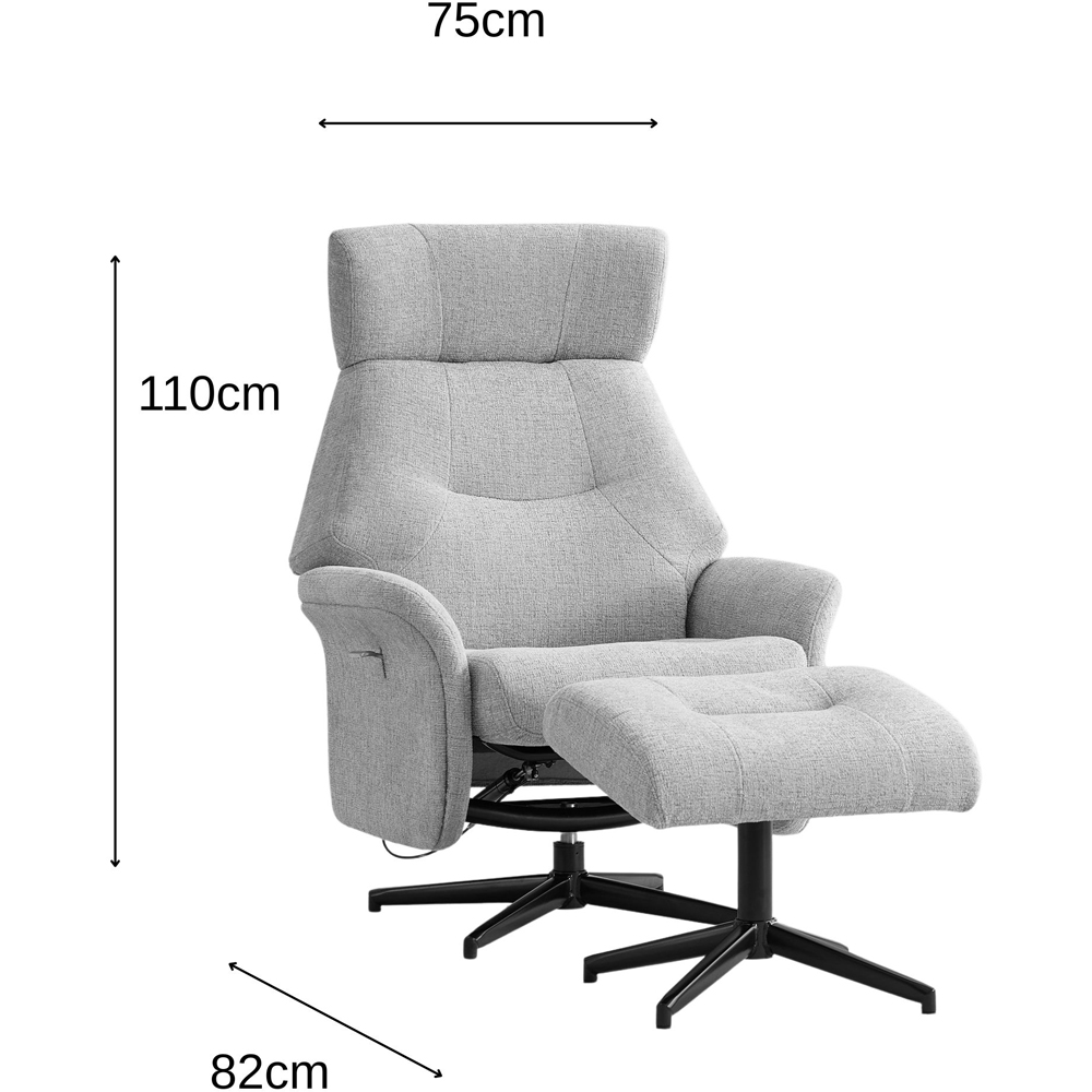 Queensbridge Dark Grey Swivel Chair and Footstool Image 9