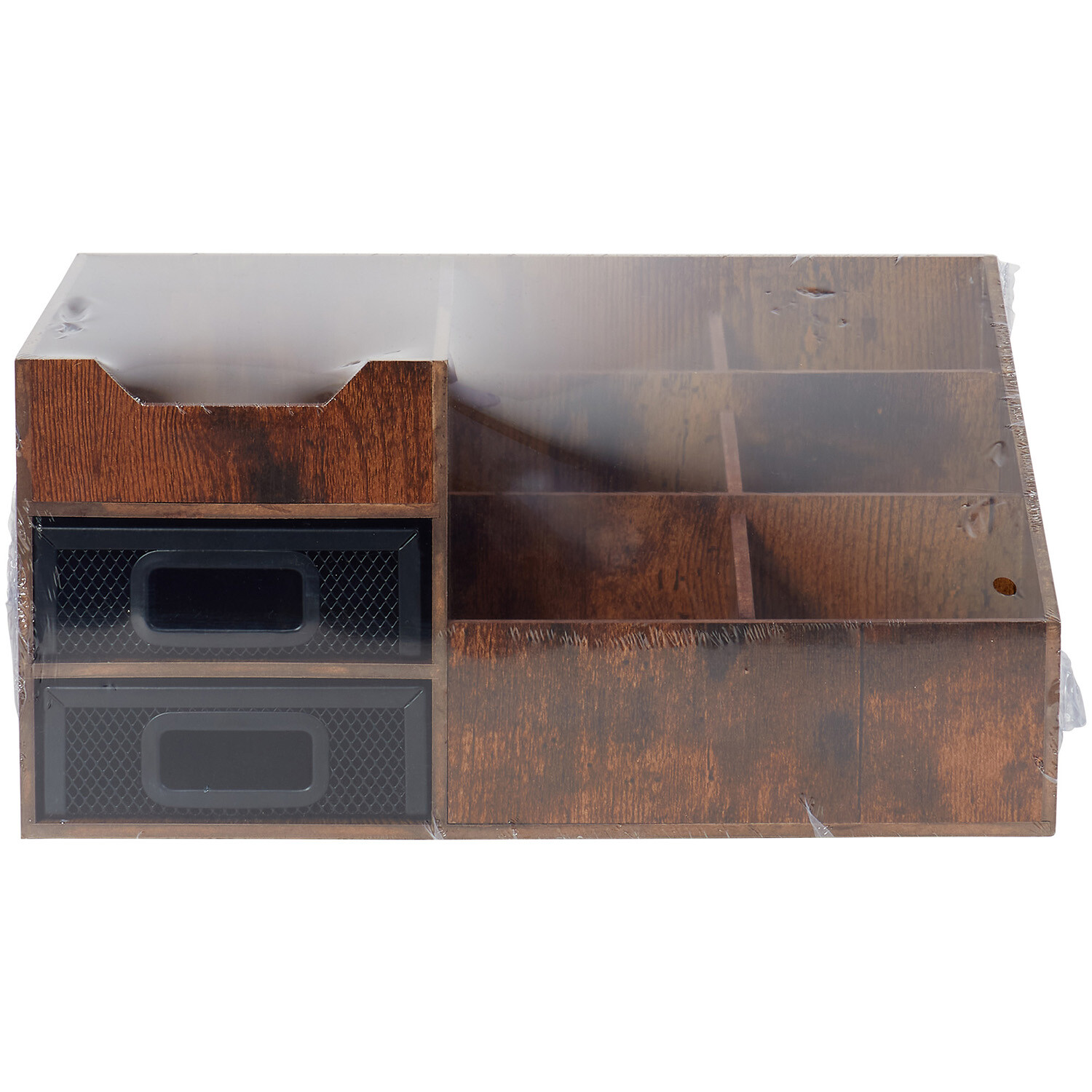 Bamboo Mesh Desk Organiser - Brown Image 2