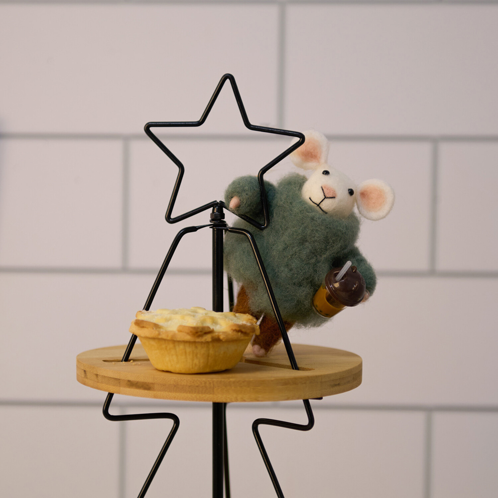 Coffee Cup Mouse Hanging Decoration Grey Image 4