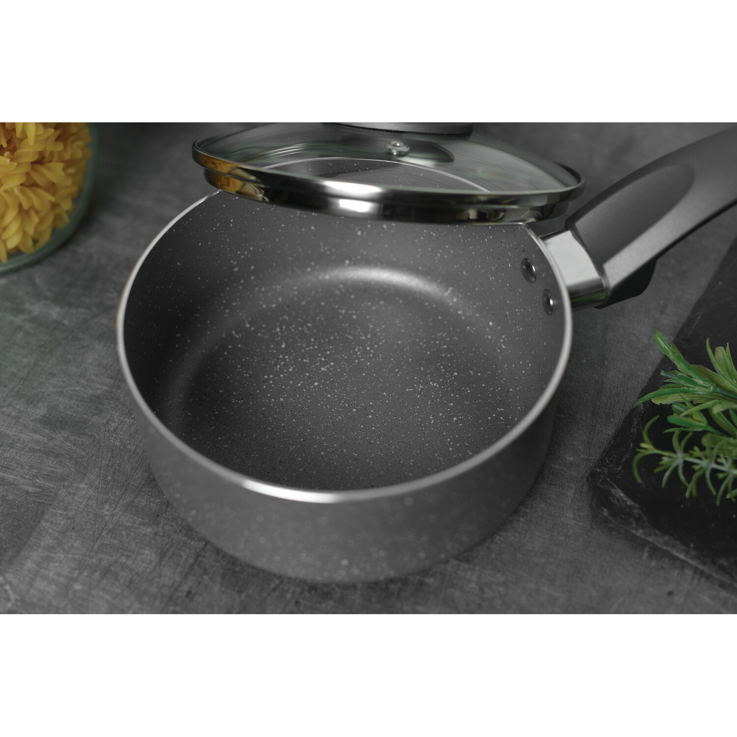 Kitchen Master Set of 3 Marble Effect Non-Stick Pans Image 3